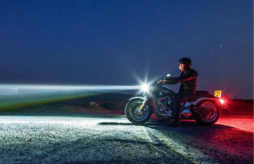 motorcycle with lights