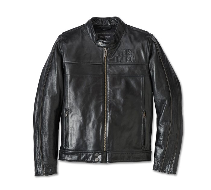 Men's H-D Flex Layering System Café Racer Leather Jacket Outer Layer 1