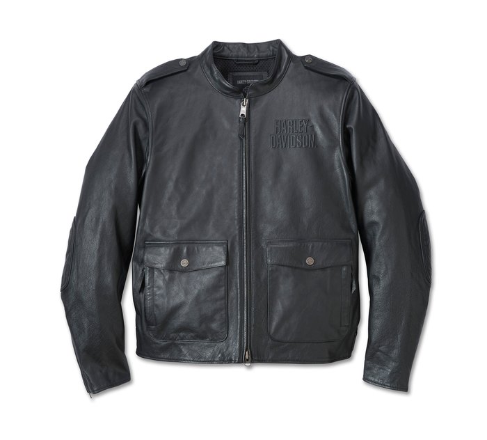 Men's H-D Flex Layering System Captains Leather Jacket Outer Layer 1