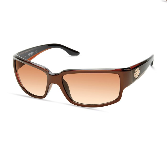Rectangular Sunglasses - Shiny Dark Brown 1