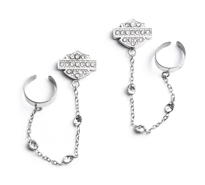 Women's Chain Logo Cuff Earrings 1