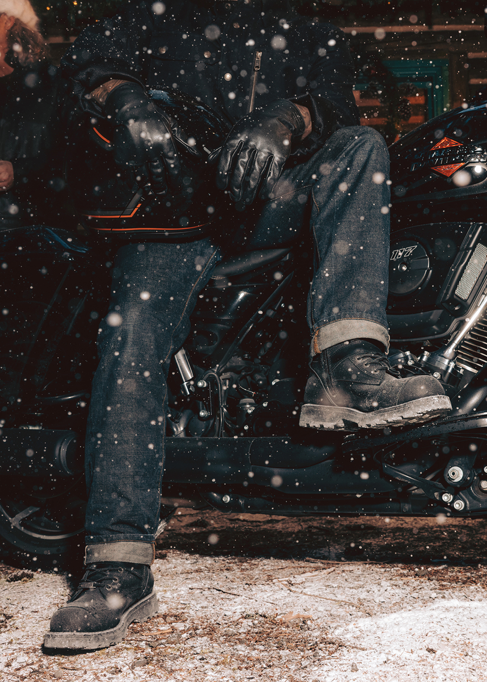 boots on man on bike