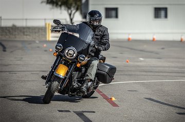 Rider practicing skills on training range 