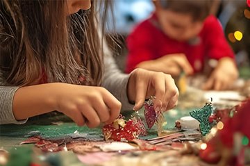 Children doing arts and crafts