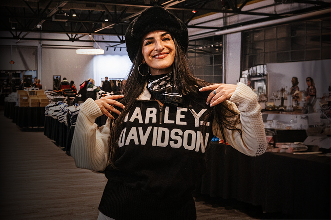 Women wearing a Harley-Davidson Shirt
