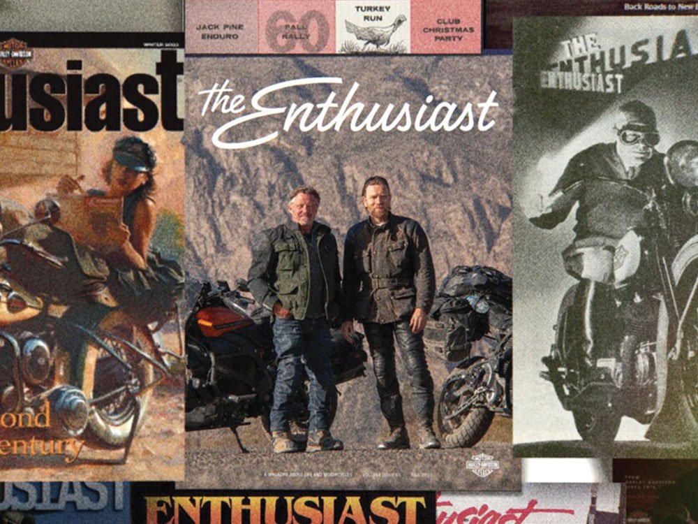 Colagem de edições impressas da revista The Enthusiast