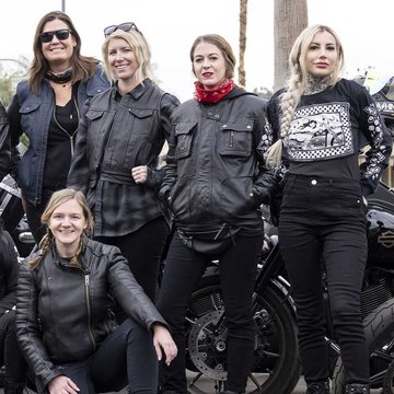 group of women at motorcycle event