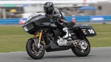 Travis Wyman racing on Harley-Davidson motorcycle