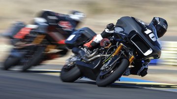 Travis Wyman cutting a corner racing on motorcycle