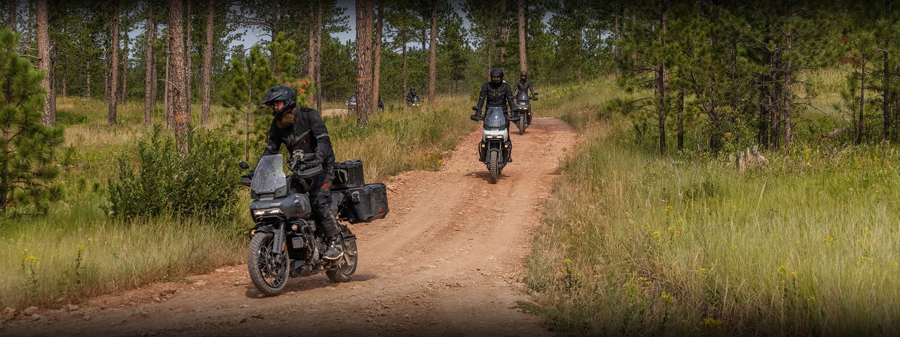 Adventure Touring motorcycles on dirt road