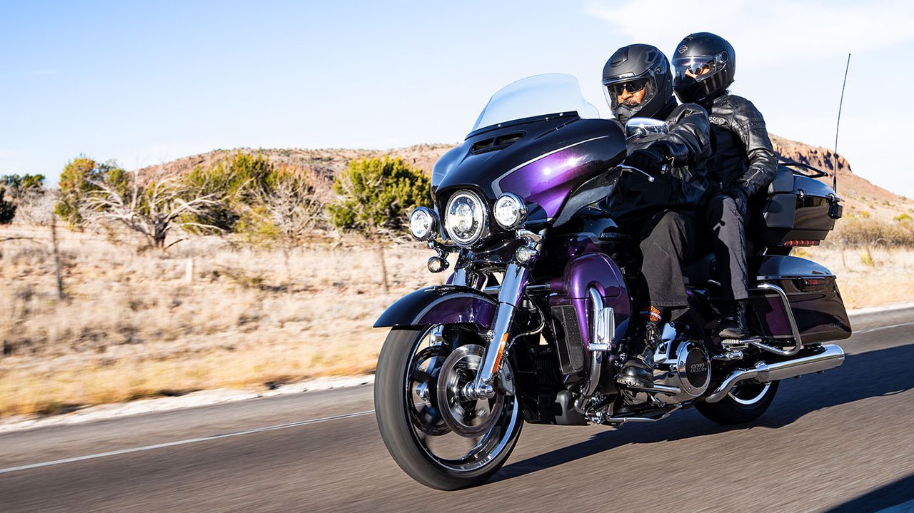 Rider on a 2021 CVO Limited motorcycle