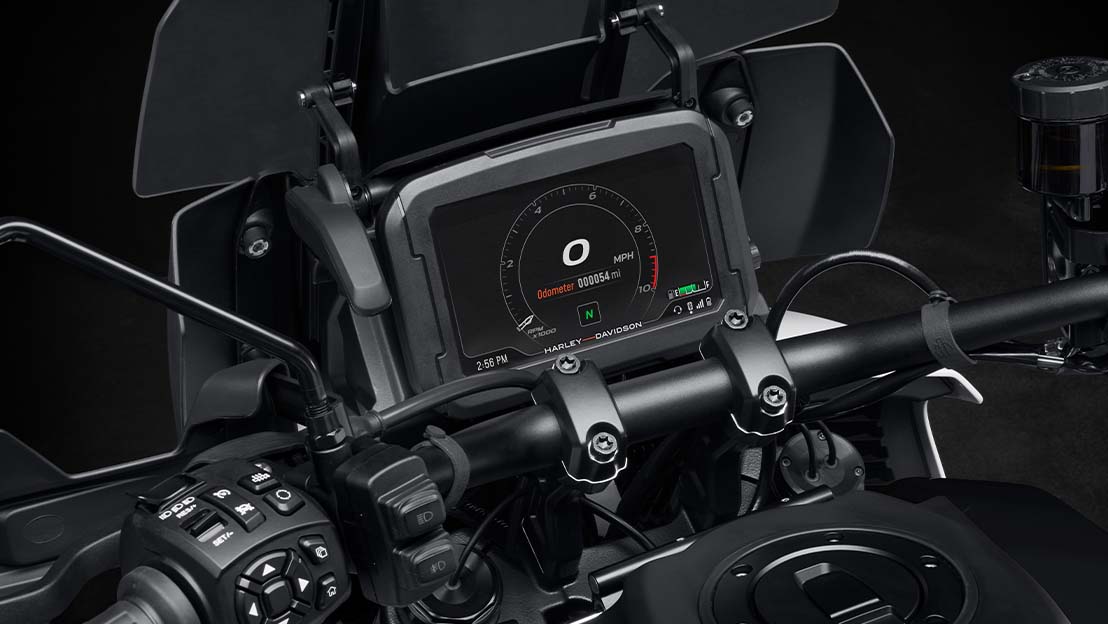 Instrument panel of a Pan America motorcycle