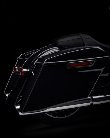 Stretched Saddlebags on a 2022 Road Glide Special Motorcycle