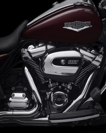 Motor Milwaukee-Eight V-Twin en una motocicleta Road King 2022