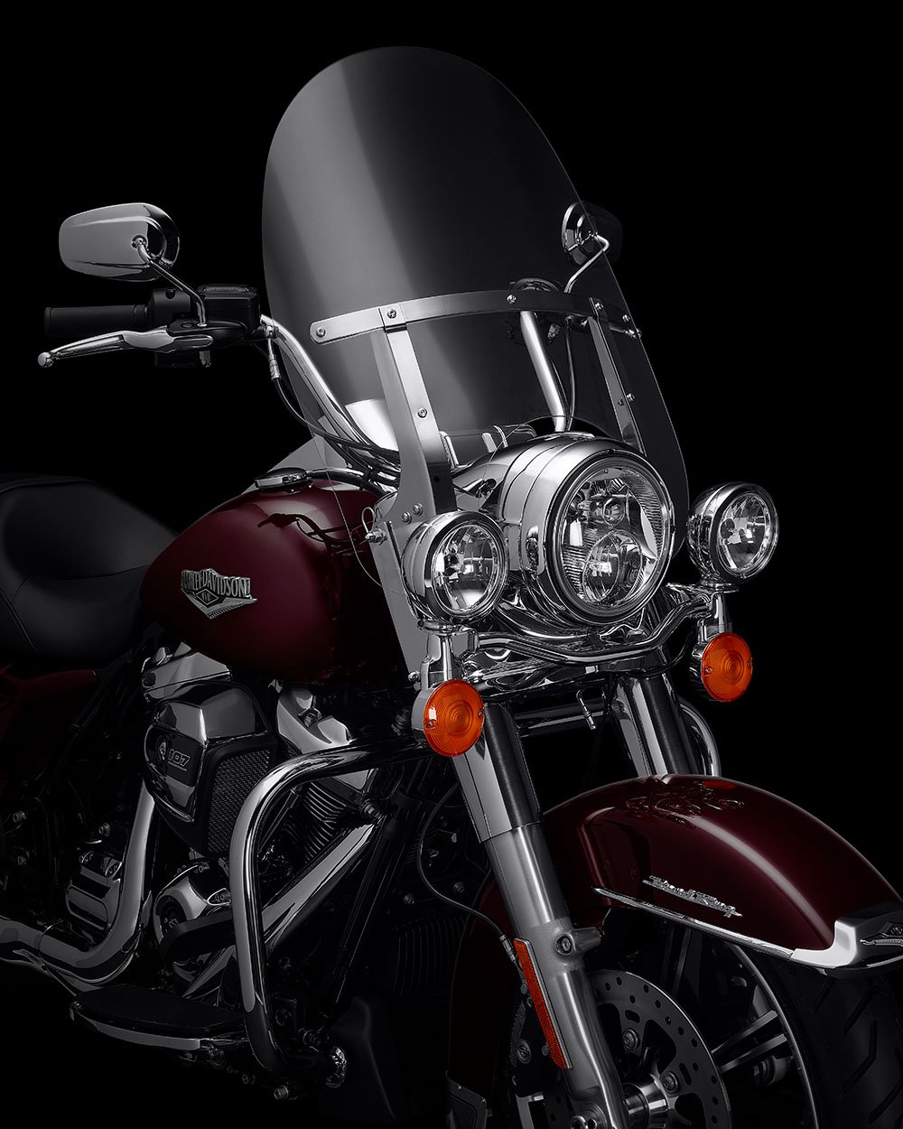 Světlomet a těleso světlometu Hiawatha motocyklu Road King 2022