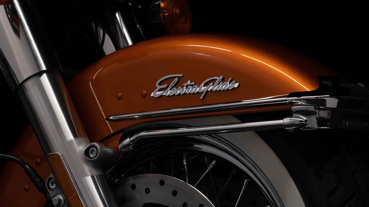 Detalles vintage de la motocicleta Electra Glide Highway King