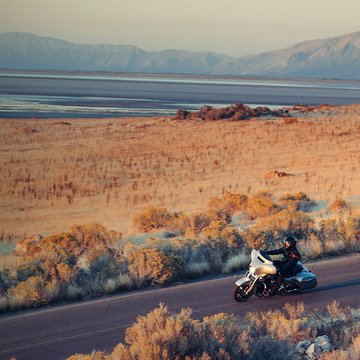 Street Glide riding by mountains