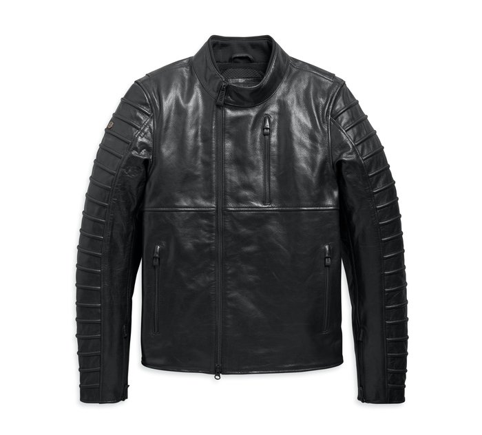 Ozello Perforated Leather Jacket para hombre 1