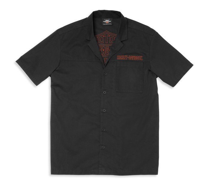 Men's Embroidered Graphic Solid Mechanics Shirt 1