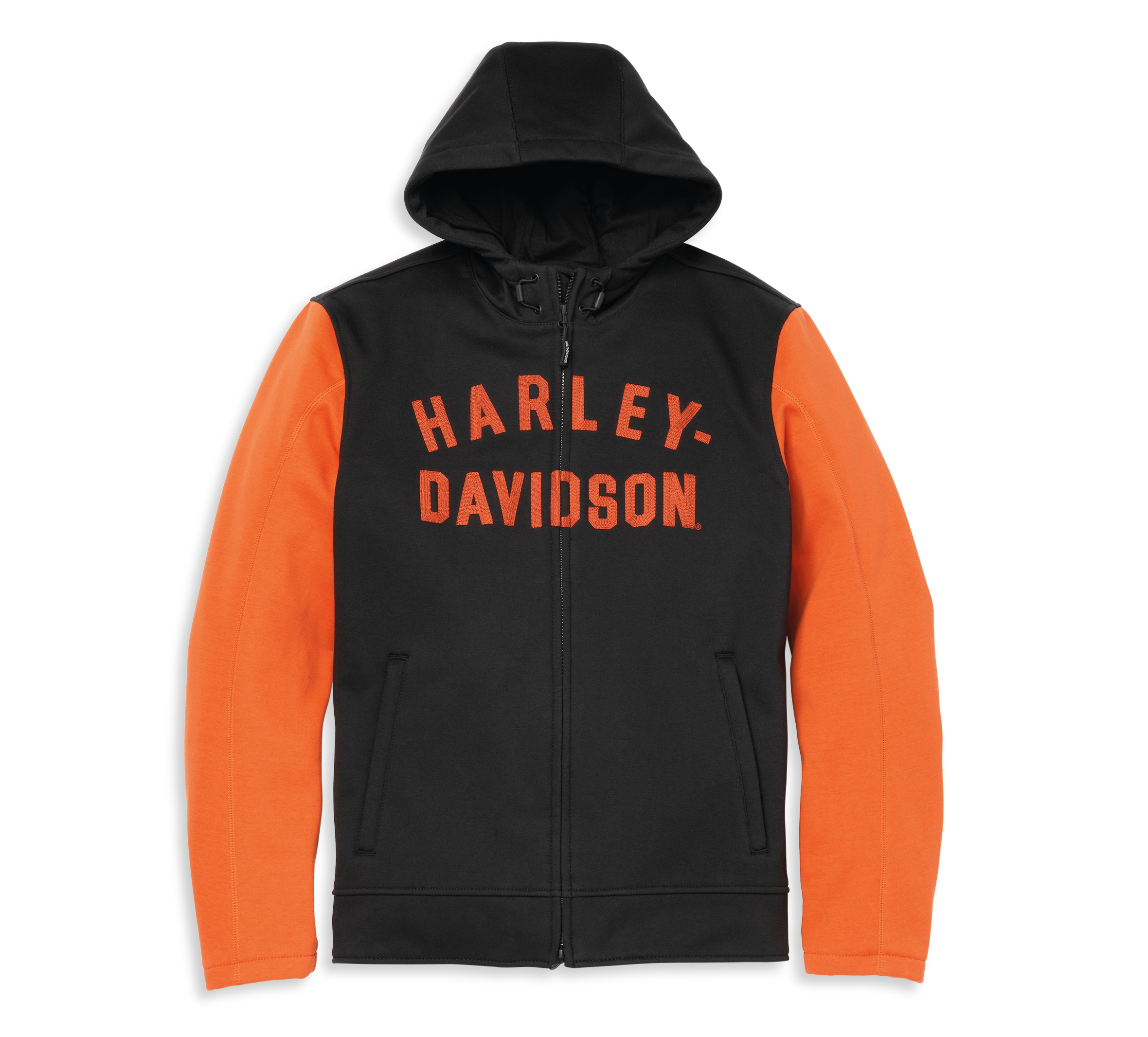 Men's Deflector Hooded Riding Fleece - Black/Vintage Orange