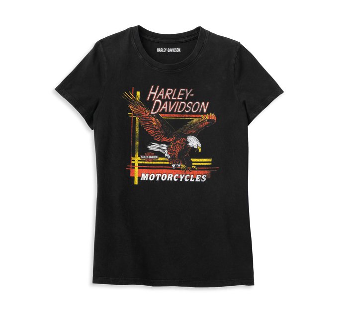 Women's Harley Davidson Eagle Distressed Graphic Tee 1