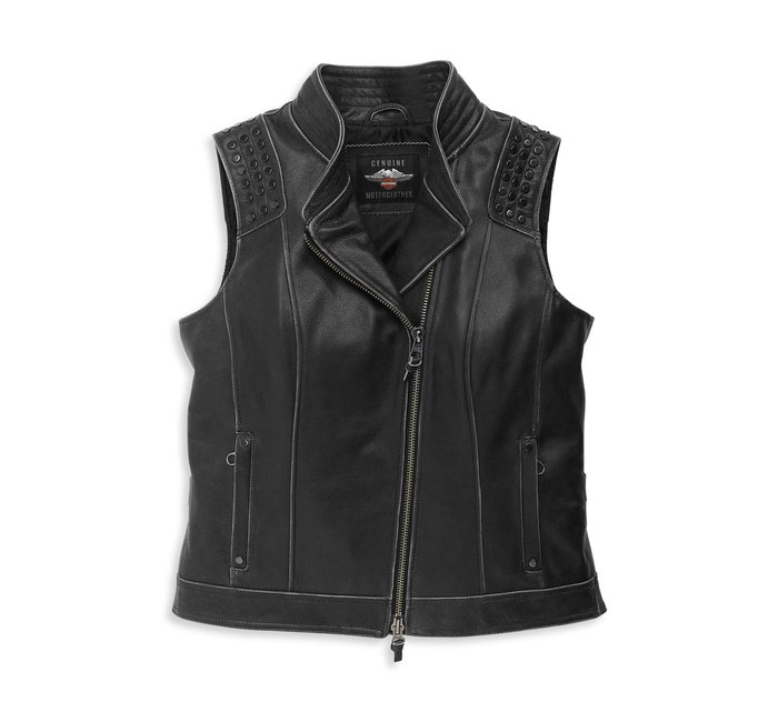 Women's Electra Studded Leather Vest 1