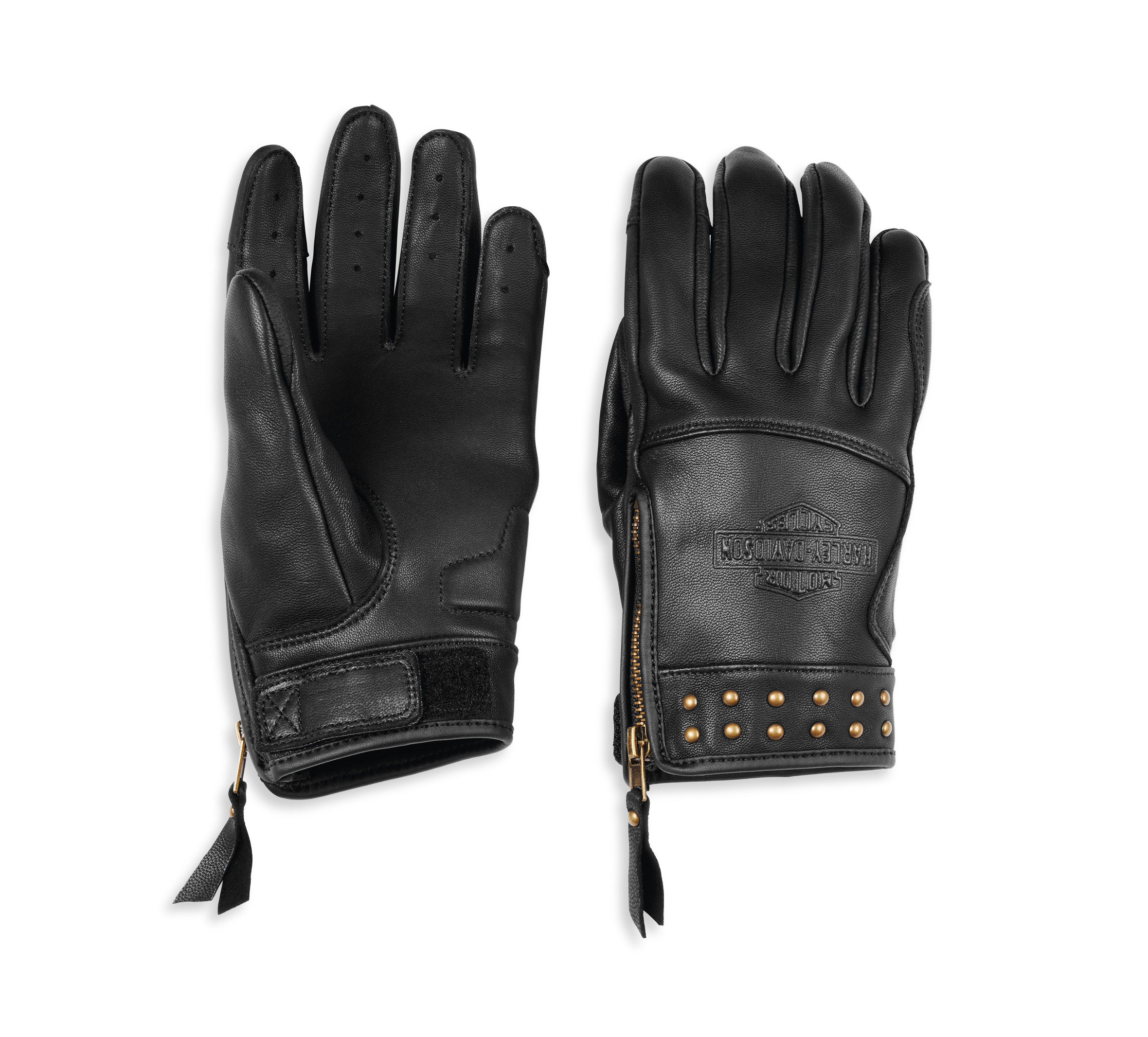 Women S Electra Full Finger Studded Leather Glove 97116 22vw Harley Davidson Usa