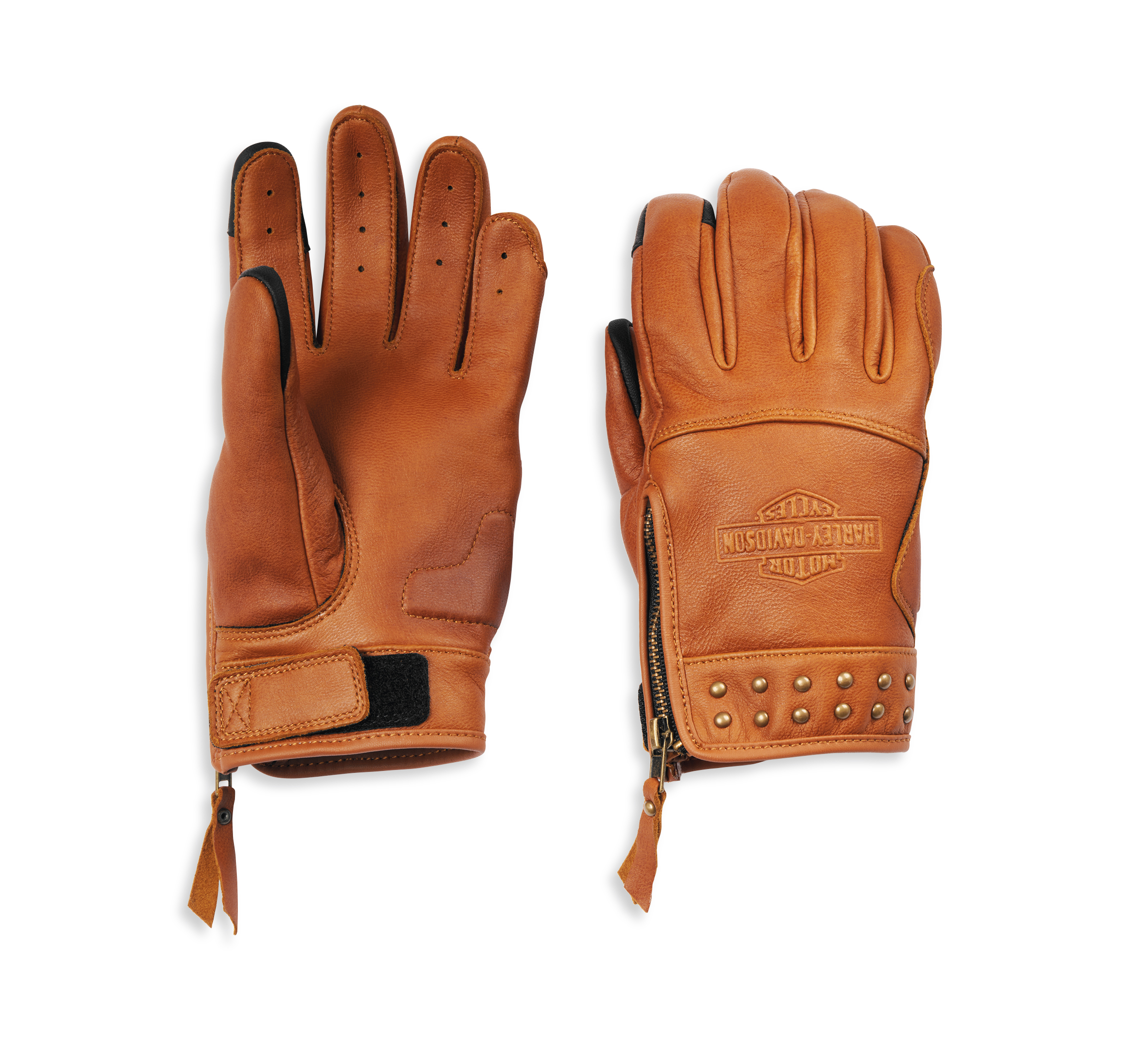Women S Electra Full Finger Studded Leather Glove 97117 22vw Harley Davidson Usa