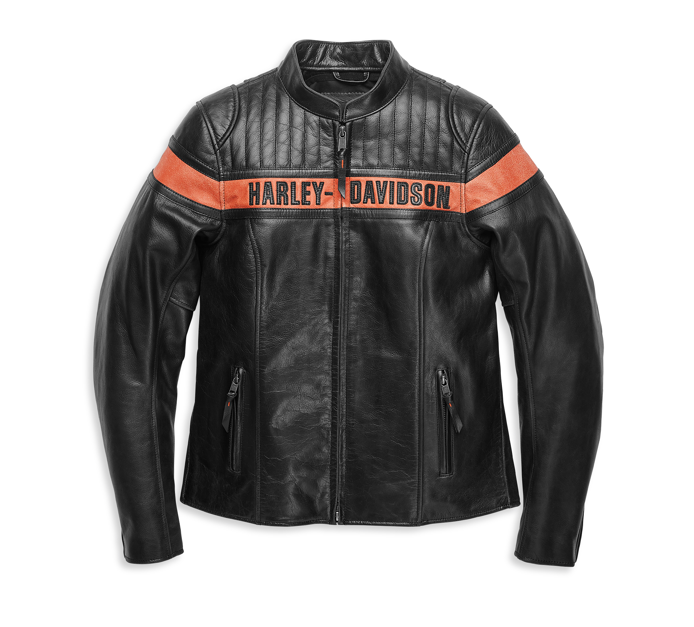 Harley Davidson Vintage Orange & Grey Bar & Shield Emblem Motorcycle Biker Vest 