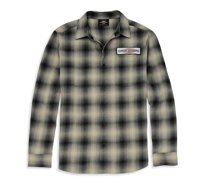 Men's Stacked Graphic One Pocket Plaid Flannel 1