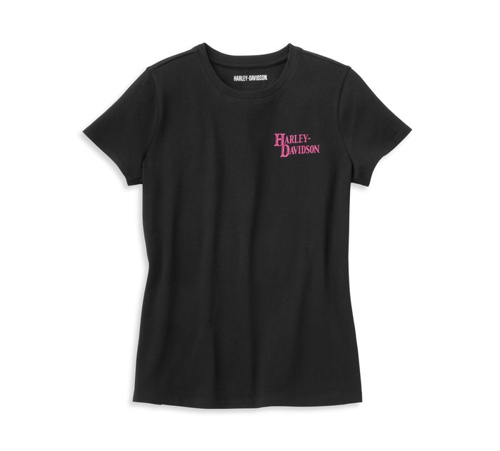 Women's Offset Stacked Font Graphic Tee 1