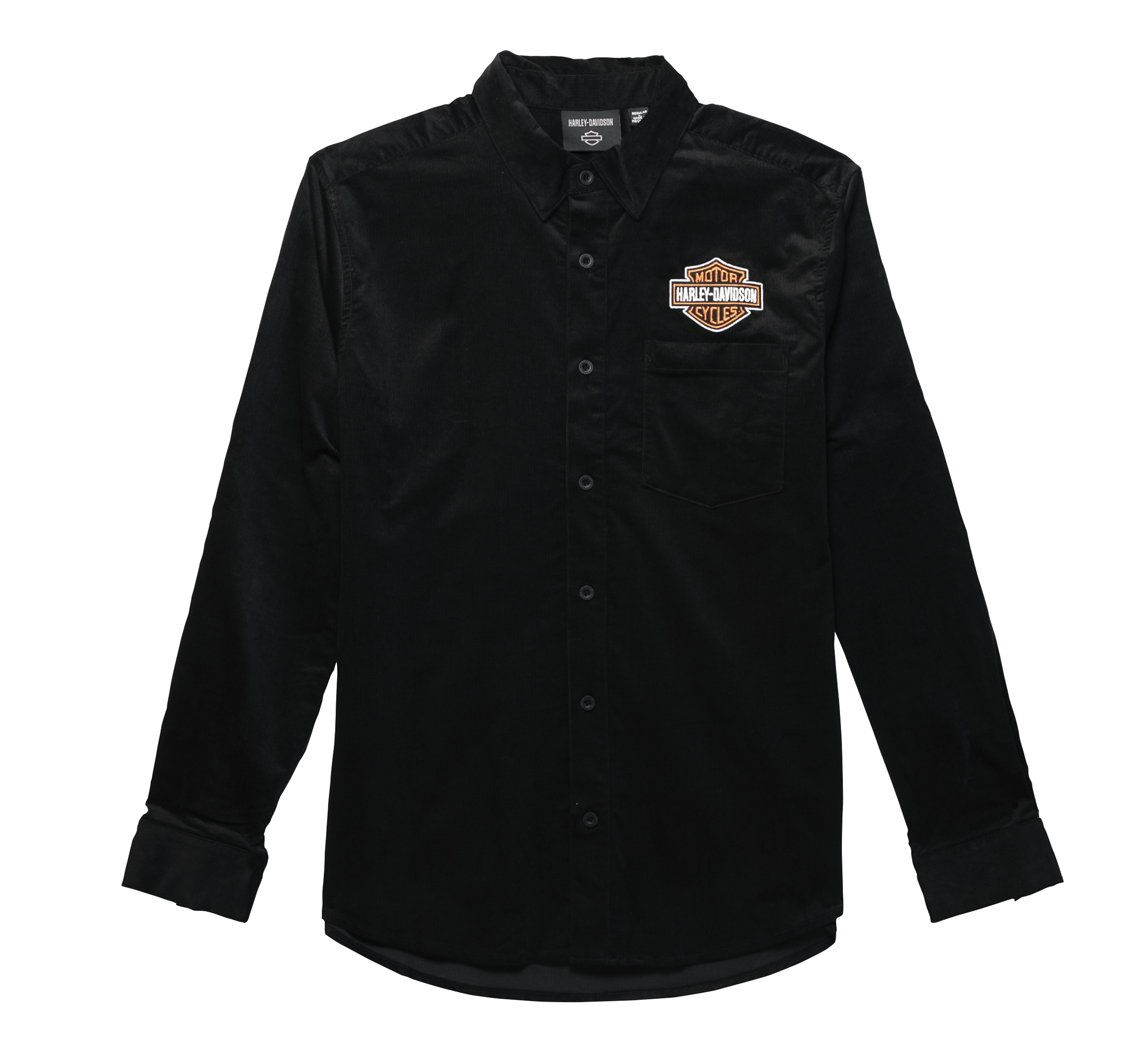 Men's Bar & Shield Corduroy Shirt - Black Beauty