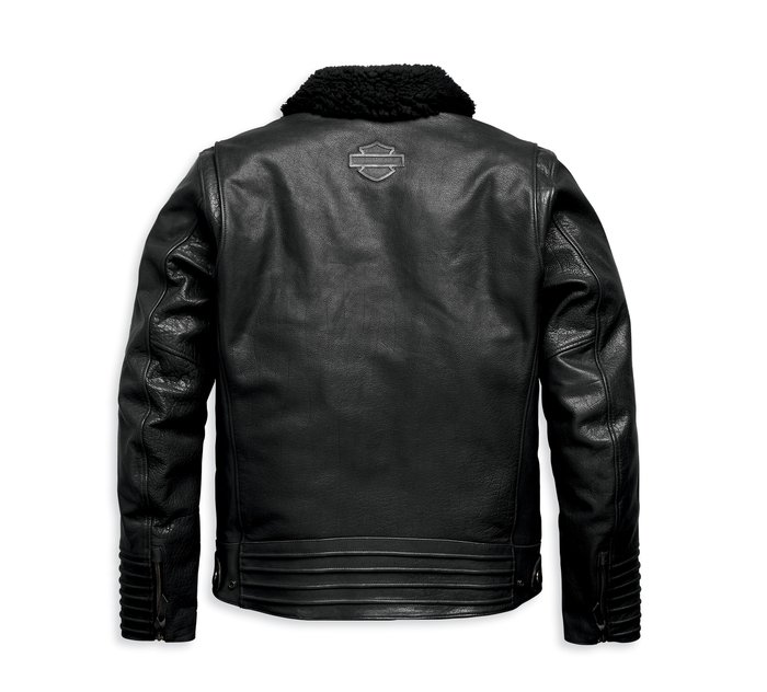Men's Maverick Leather Biker Jacket - Black