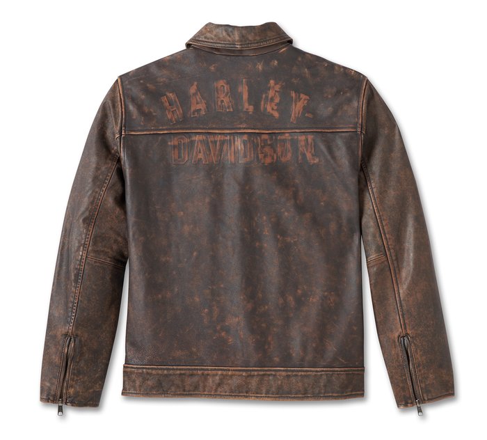 Men's Gas & Oil Leather Jacket - Brown Leather