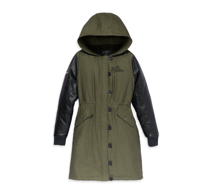 Women's Up North Parka with Leather Sleeves 1