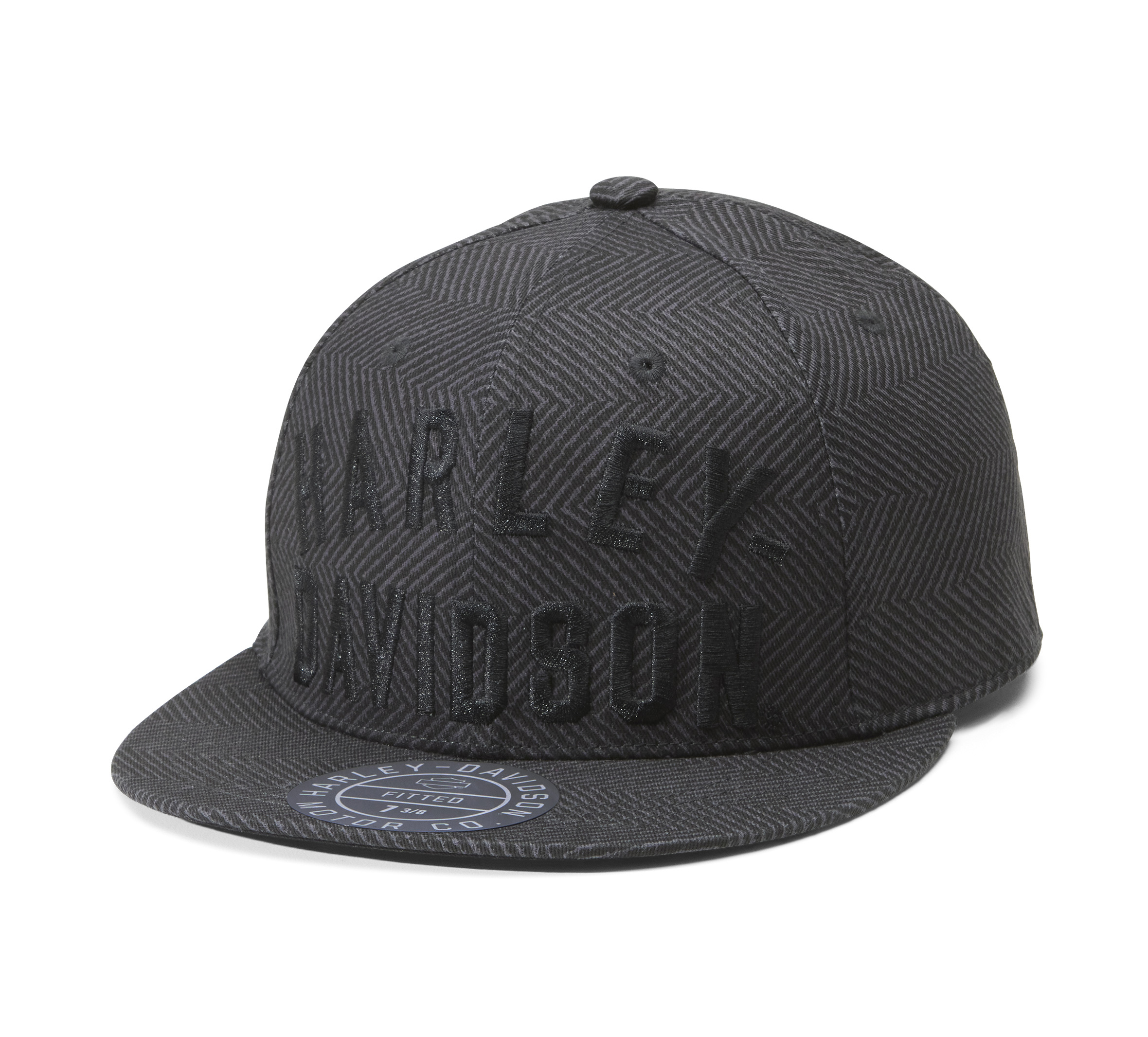Men's Staple Fitted Novelty Cap Black Herringbone HarleyDavidson USA