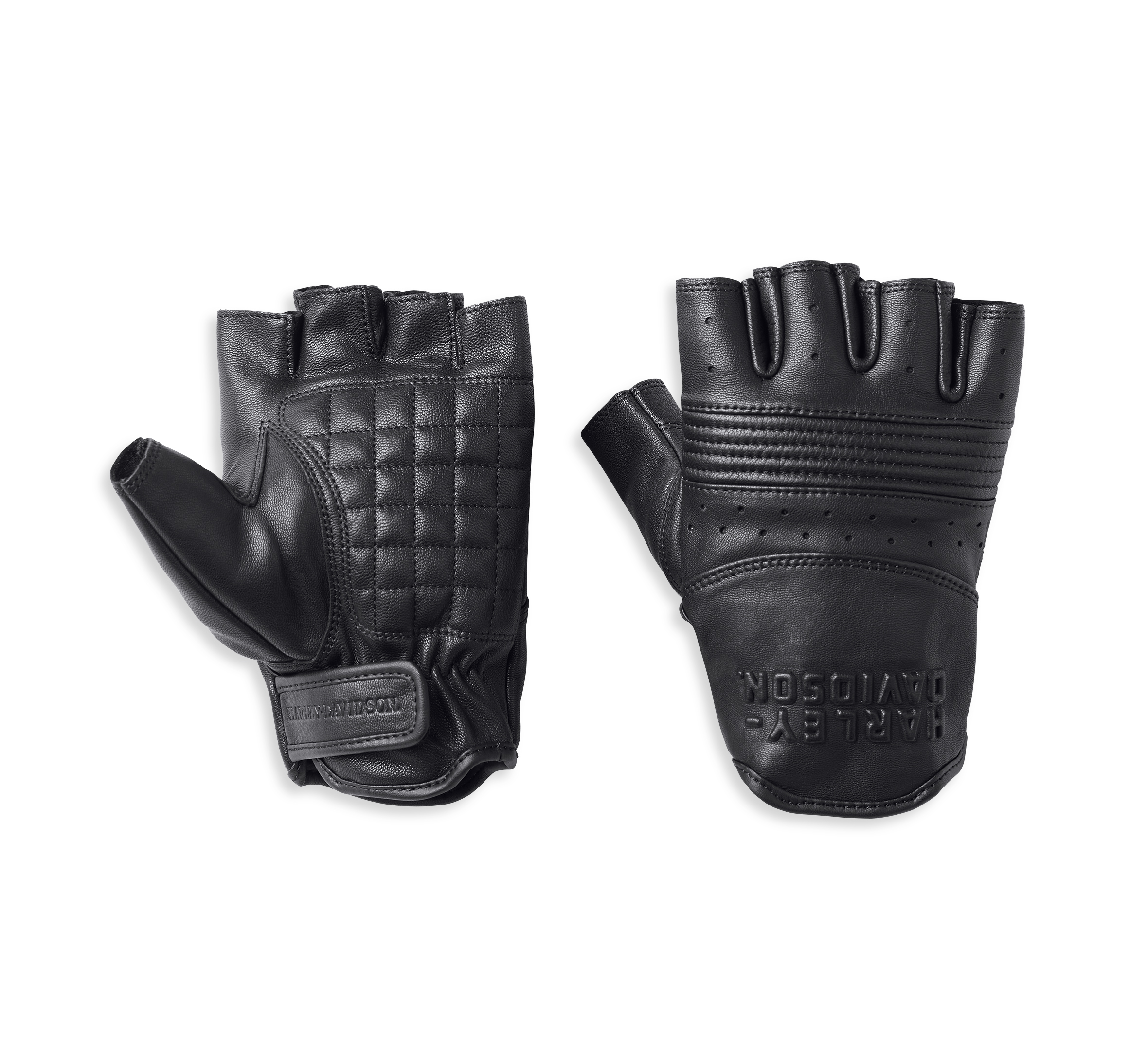 Men's Black Fingerless Motorcycle Rider Leather Gloves with Padding AUS SELLER 
