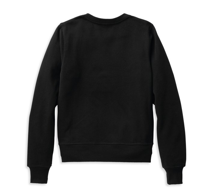 Women's Essence Applique' Crewneck Pullover - Black Beauty 2
