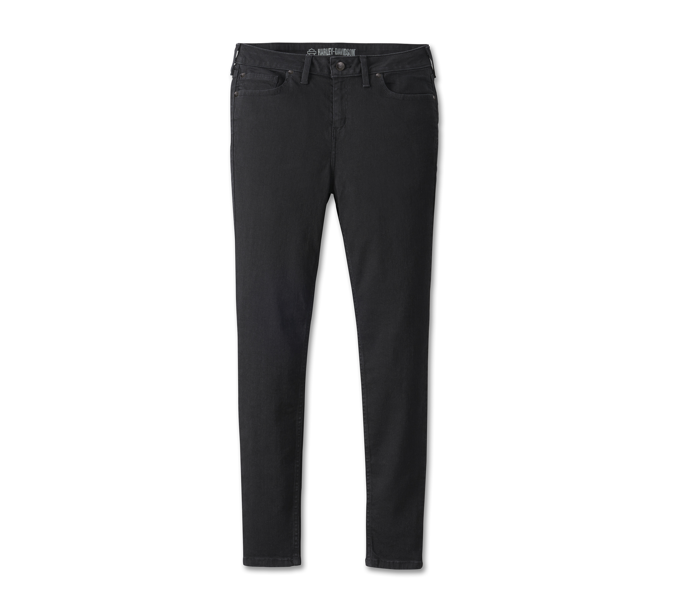 Women Pants High Waist Button Fly Black Denim Jeans - China Denim and Pants  price