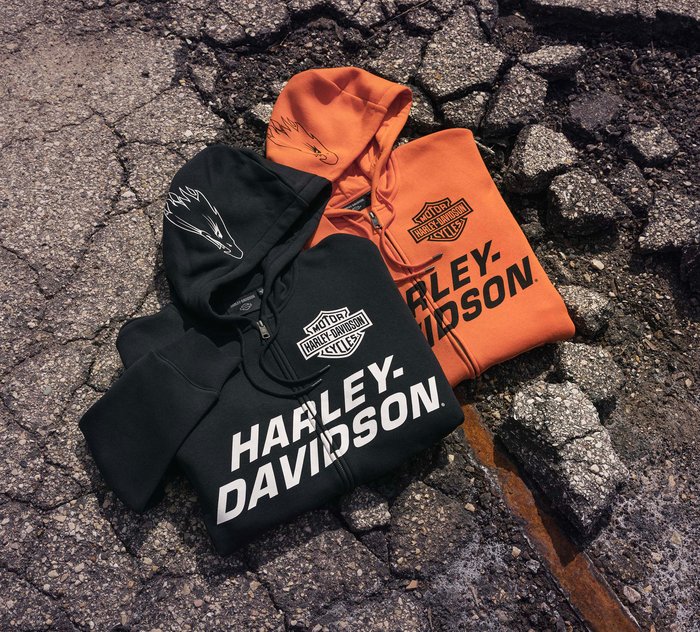 Harley-Davidson Men's Hoodie - 96296-23VM Maroon Black Logo Large NEW