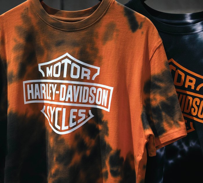 Harley-Davidson Men's Orange Bar & Shield Black T-Shirt (XL-Tall