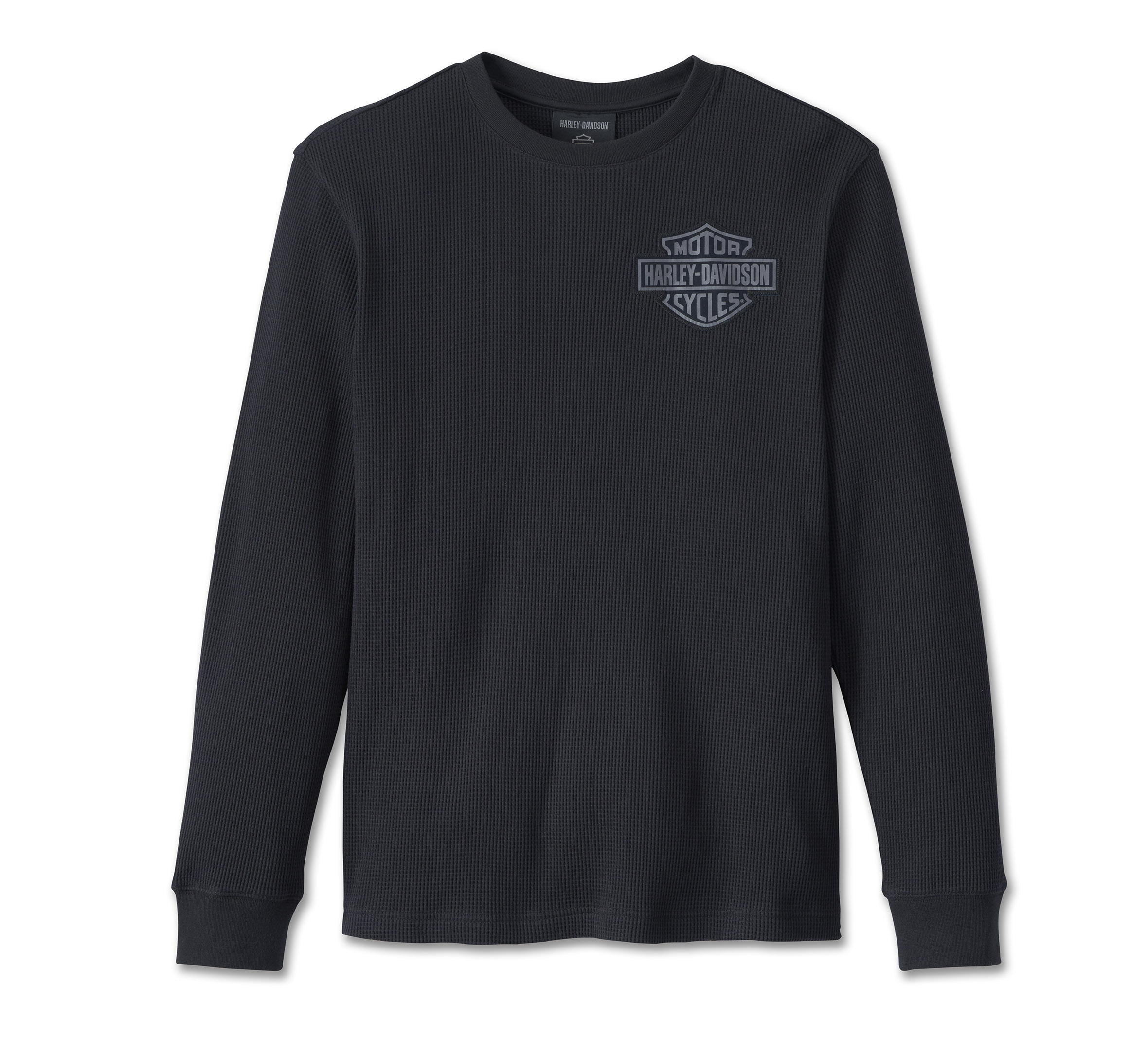 Harley-Davidson Men's Bar & Shield 3D Long Sleeve Tee Shirt, Black Beauty - Medium