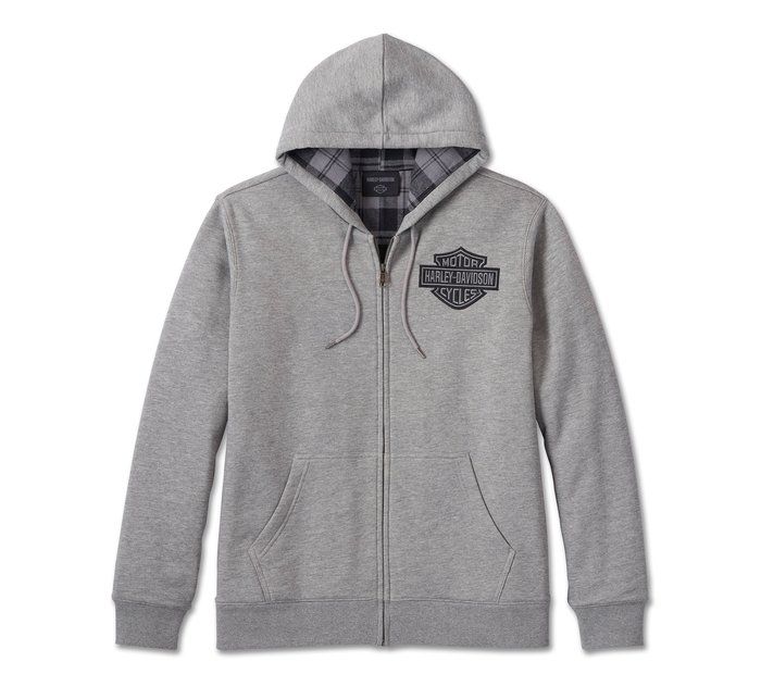 Bar & Shield Lined Zip-Up Hoodie para hombre 1
