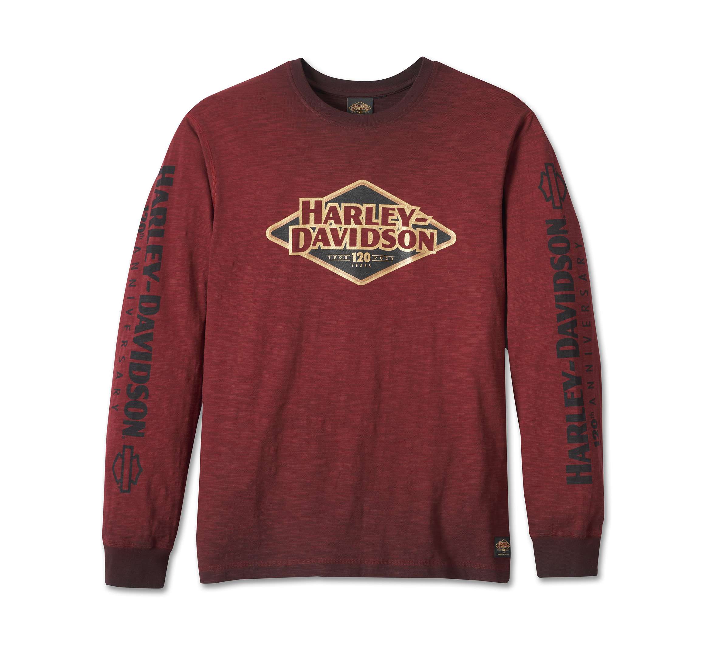 Men's 120th Anniversary Long Sleeve Tee - Merlot | Harley-Davidson USA