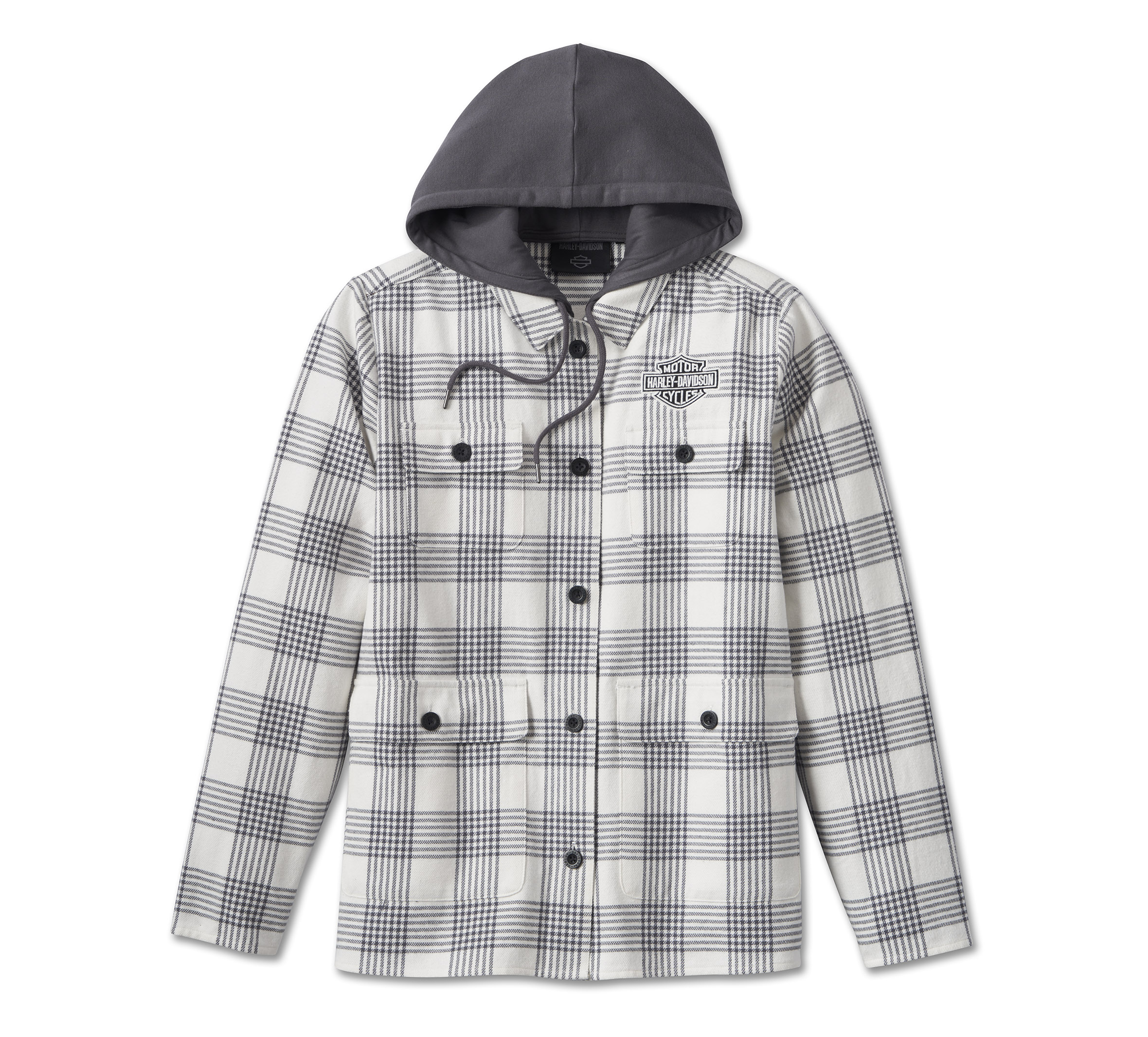 Women's Heritage Classic Shirt Jacket With Hood - YD Plaid - Cloud ...
