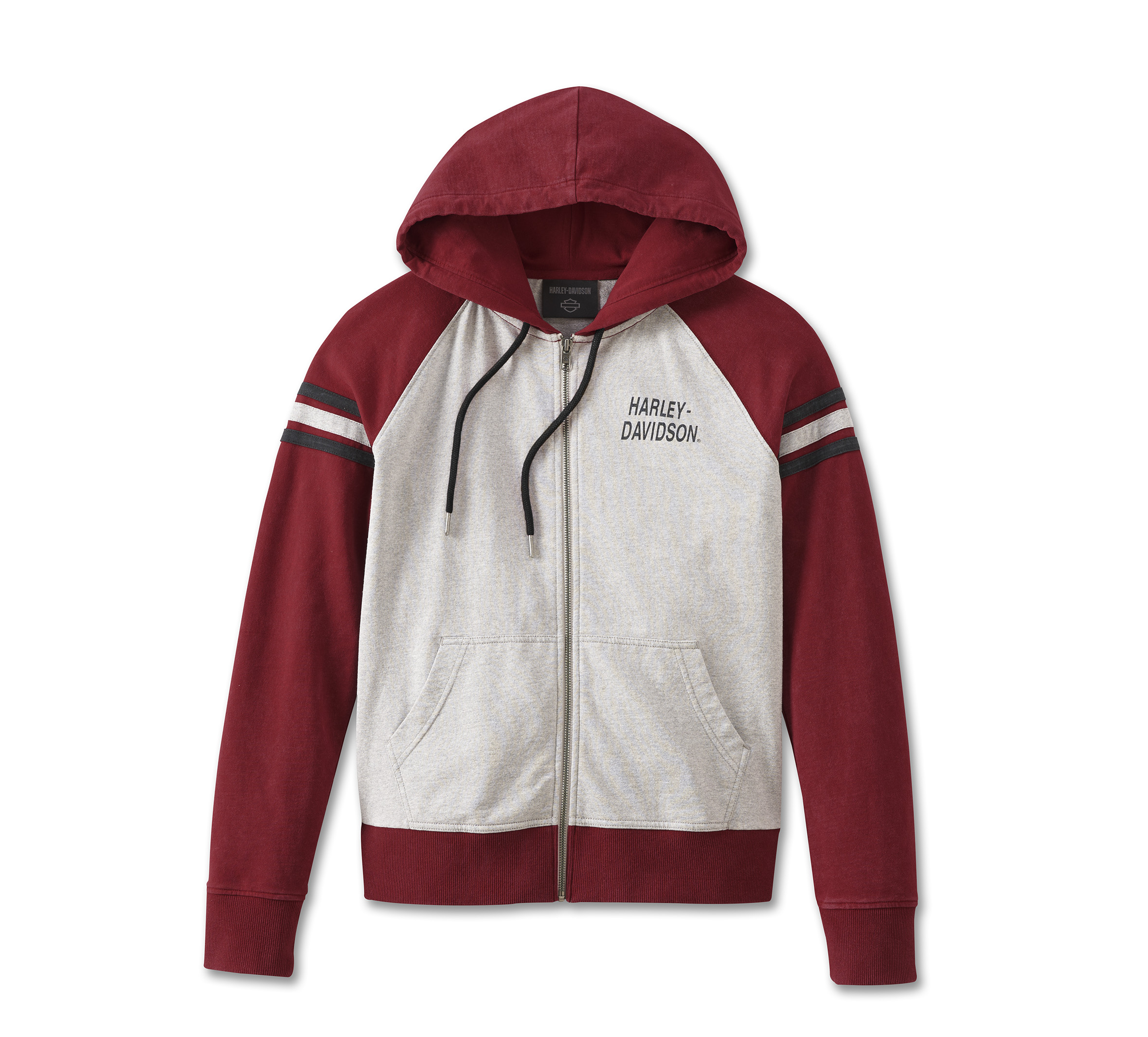 Liberty Trademark French Terry Zip Hood-Burgundy