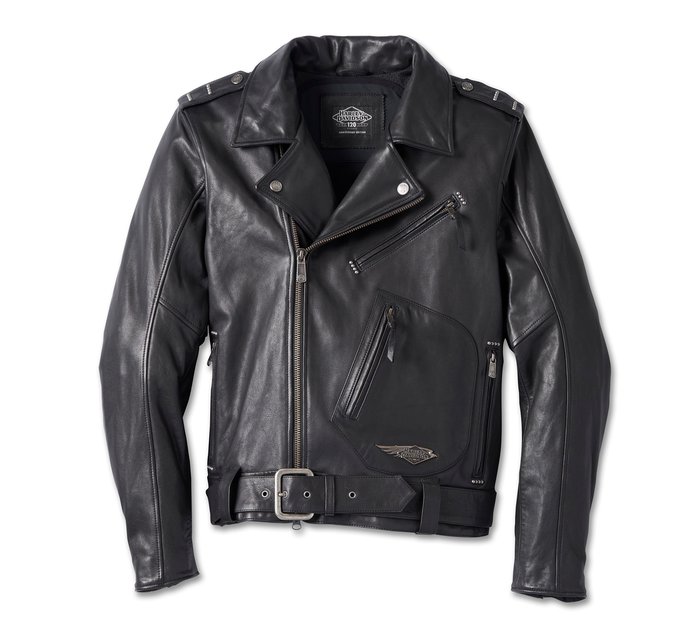 Men's 120th Anniversary Cycle Champ Leather Biker Jacket - Tall 1