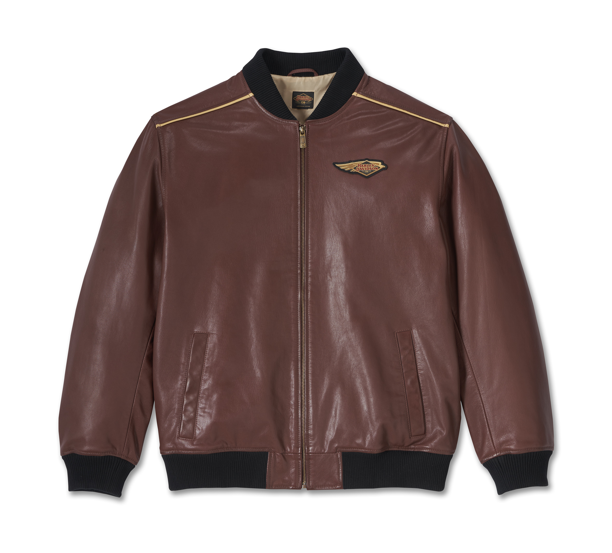 Men's 120th Anniversary Leather Jacket - Rum Raisin Leather | Harley ...