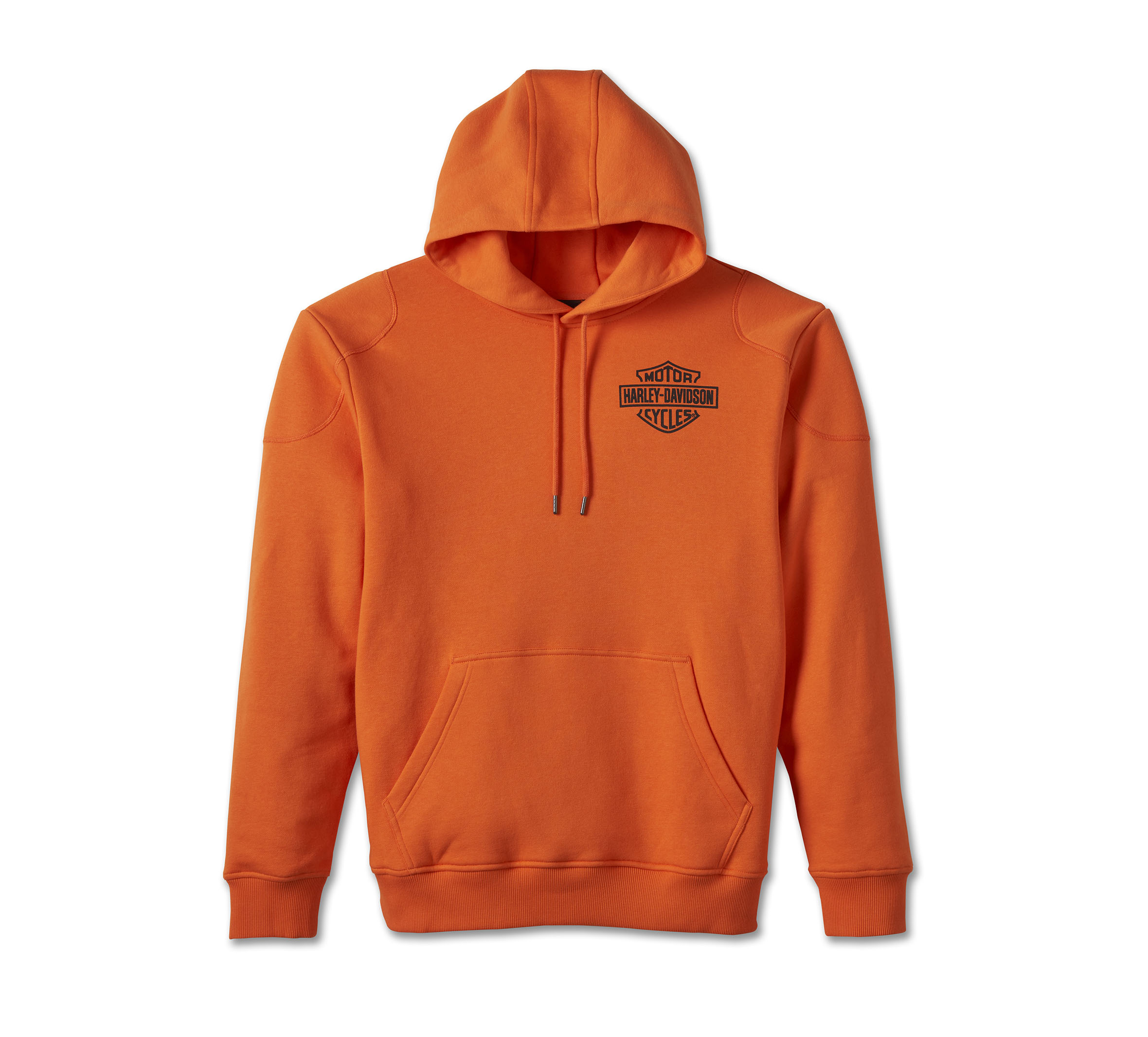 Hoodie : Hoddie Harley Davidson homme logo orange dechirer DEVANT