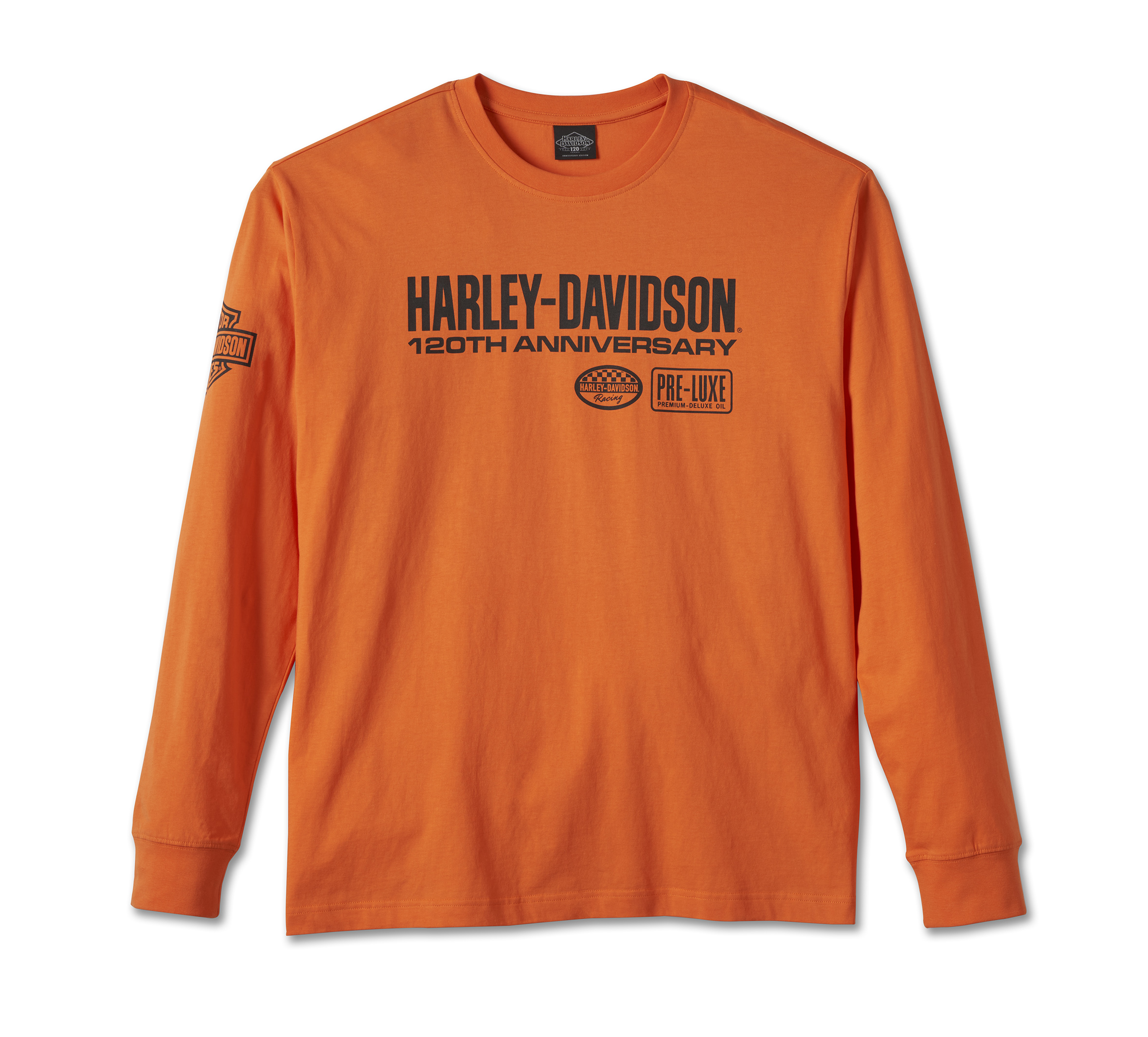 Men's 120th Anniversary Long Sleeve Tee - Harley Orange | Harley ...